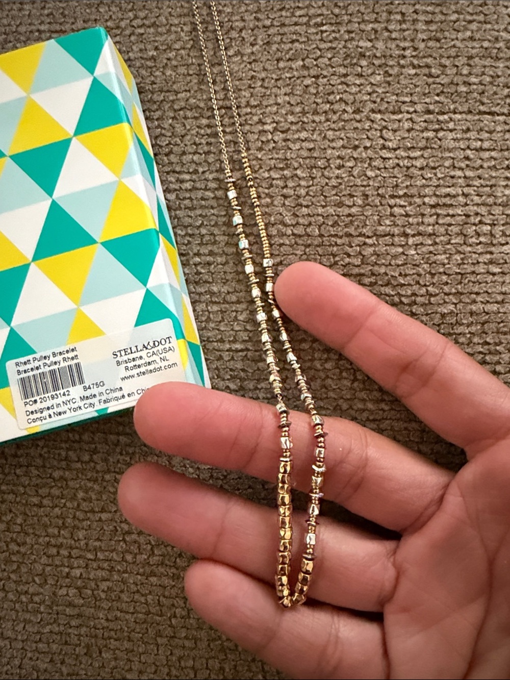 Stella & Dot Gold Layered Bead Necklace - Picture 4 of 4